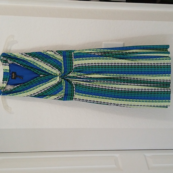 Laundry by Shelli Segal green and blue print Dress size 8 - Picture 1 of 7